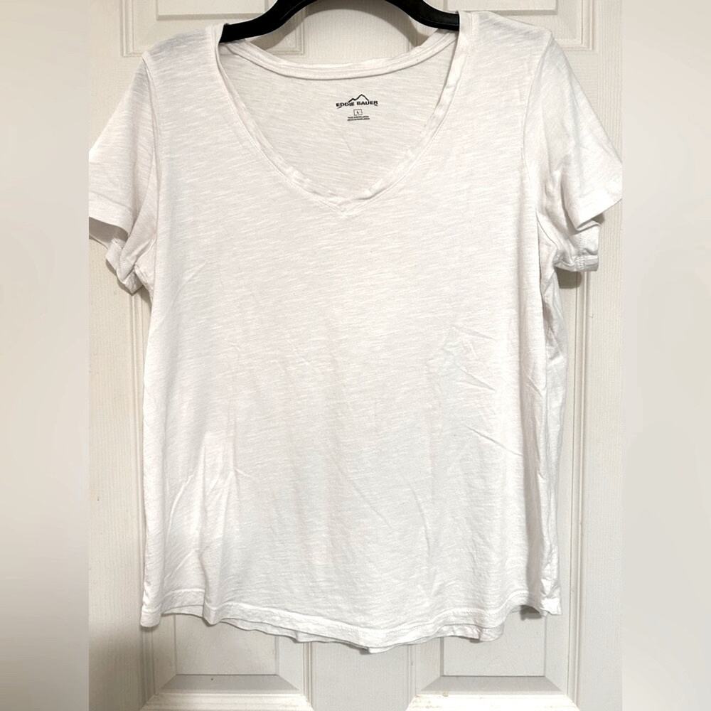 Eddie Bauer Cotton White T Shirt Size Large